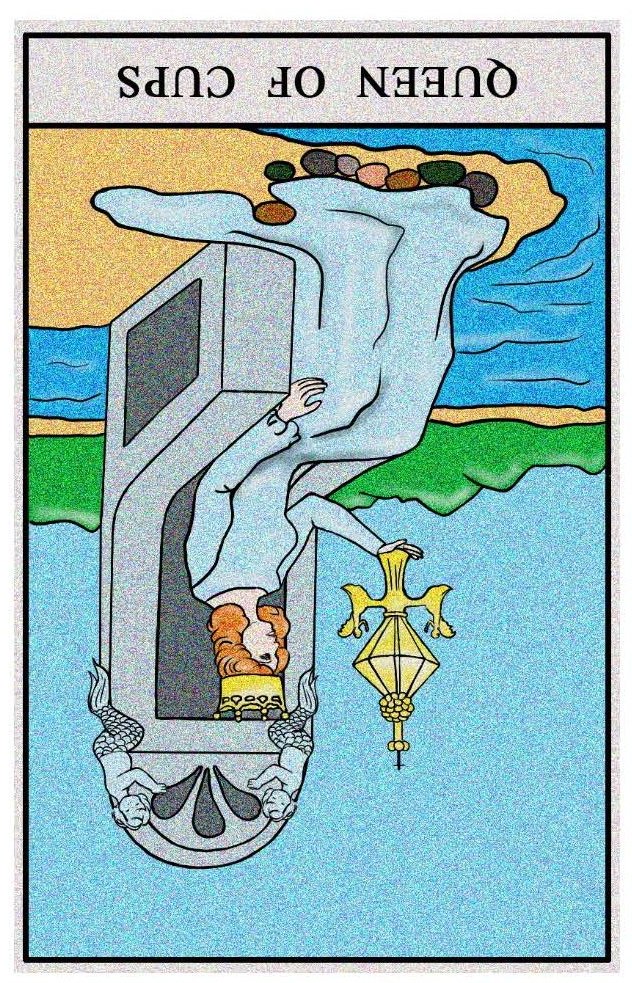 Boston Tarot Readings - Queen of Cups - Reversed
