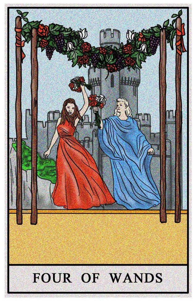 Boston Tarot Readings - Four of Wands