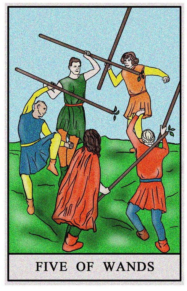 Boston Tarot Readings - Five of Wands